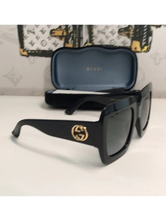 New Authentic Gucci GG0053SN 001 Black Oversize Square Sunglasses main image 14